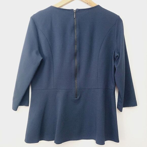 Luisa Serano Navy Fit and Flare 3/4 Sleeve Top - Picture 5 of 12